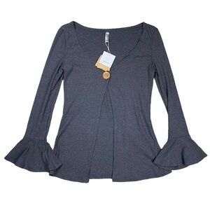 NWT Noracora Ruffle Long Sleeve Button Cardigan Top